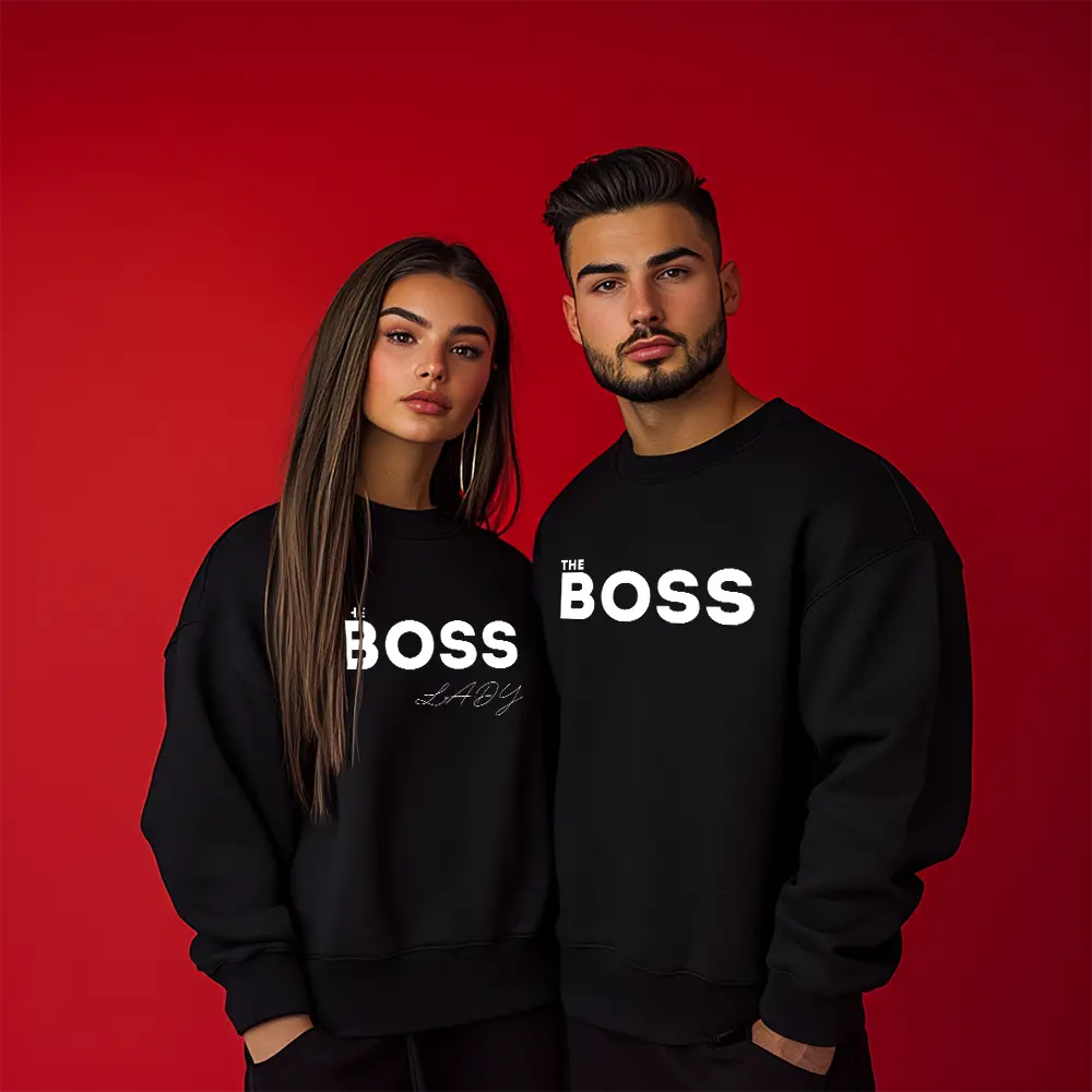 Унисекс Ватирани Блузи за Двойки The Boss / The Boss Lady