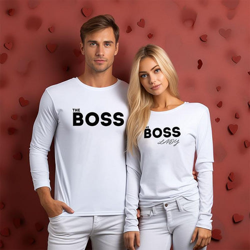 Два броя блузи за Мъж и Жена The Boss Бели