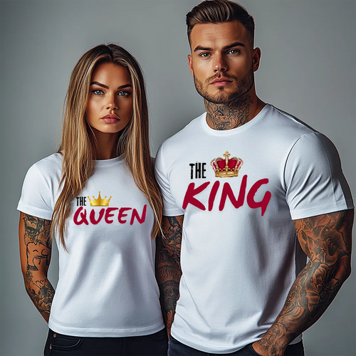 Два броя тениски за Мъж и Жена The King and The Queen