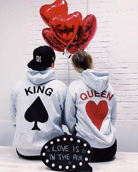 Суичъри за двойки King and Queen сив