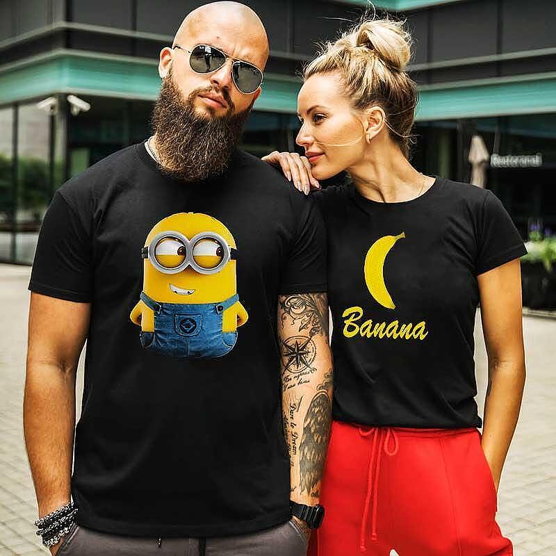 Тениски за двойки Minions Banana