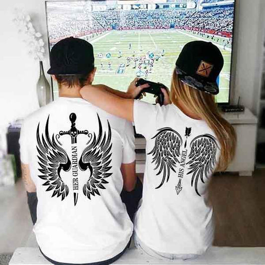 Тениски за двойки Angel and Guardian